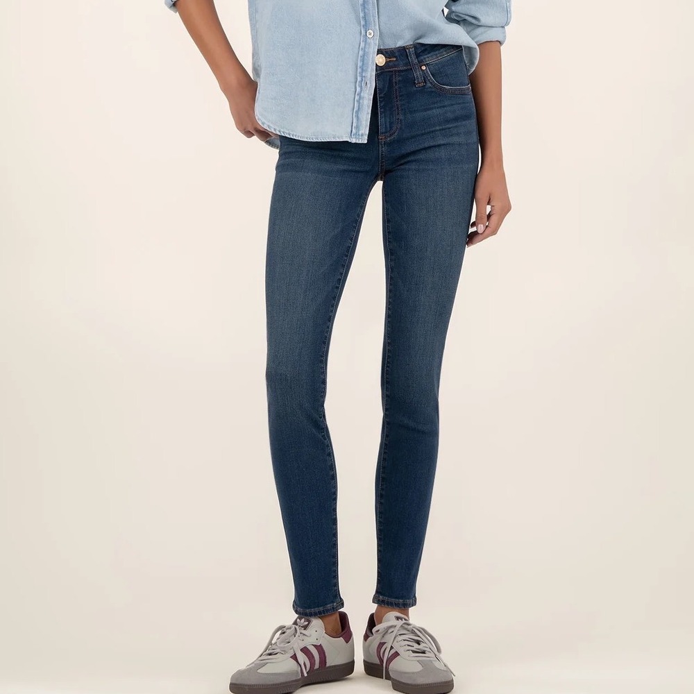 Kut‎ from the Kloth Womens Mia Mid Rise Slim Fit Skinny Jeans Sz 8P Dark Wash